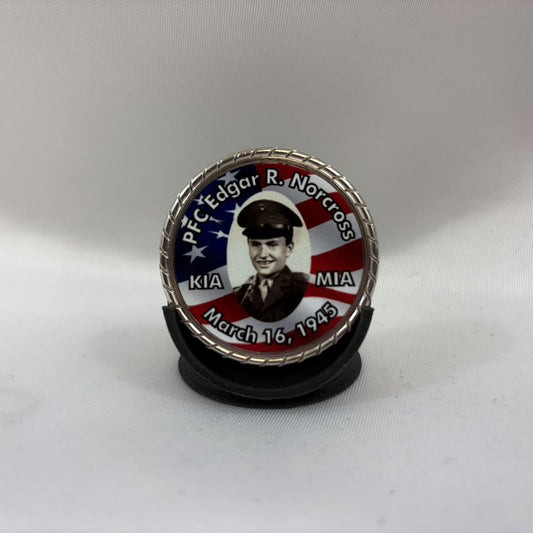 1 3/4" Full Color Challenge Coin with Silver Rope Edge