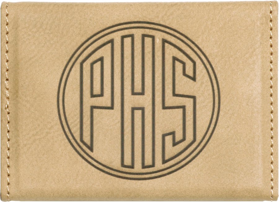 3 3/4 x 2 3/4" Laserable Leatherette Hard Business Card Holder