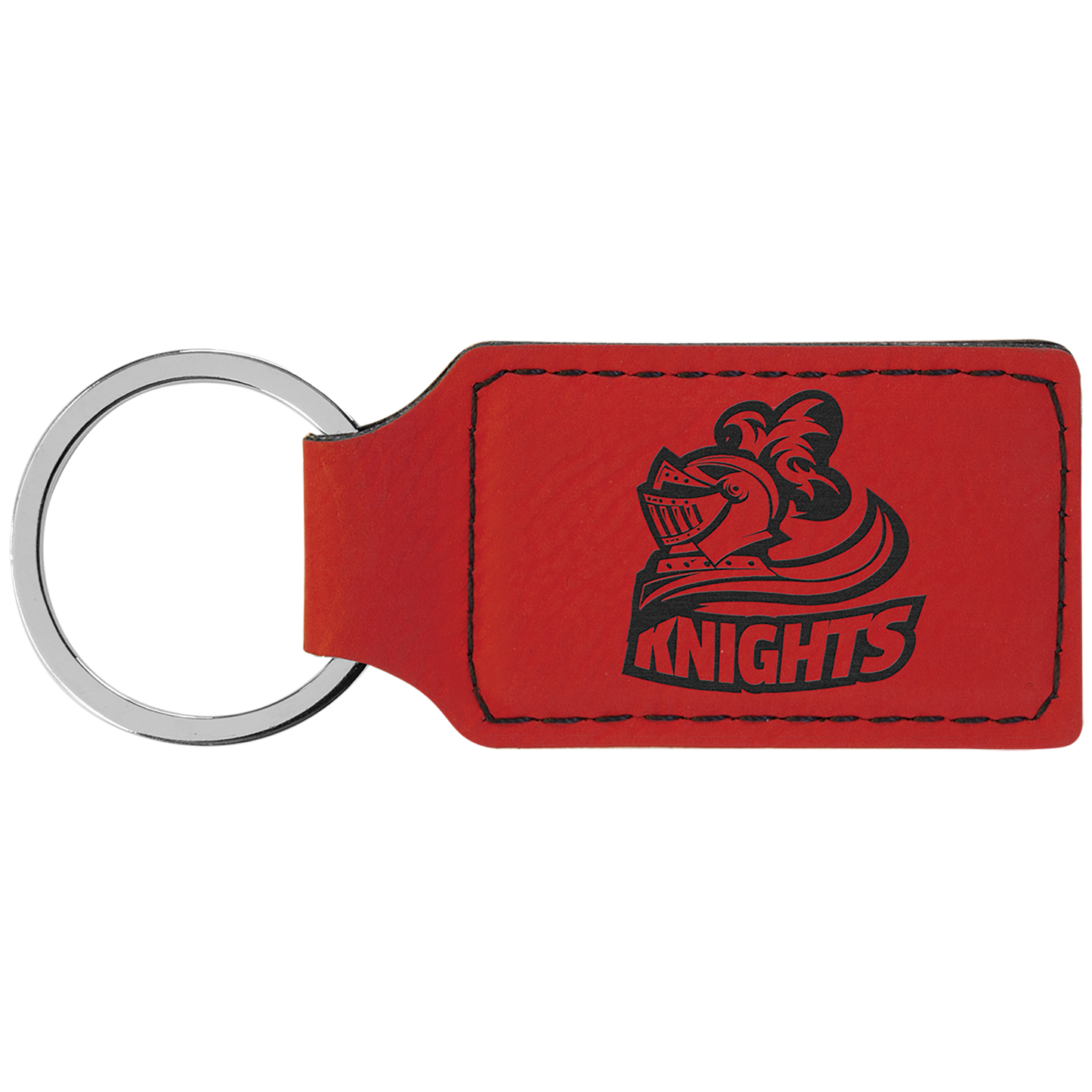 2 3/4" x 1 1/4" Leatherette Rectangle Keychain