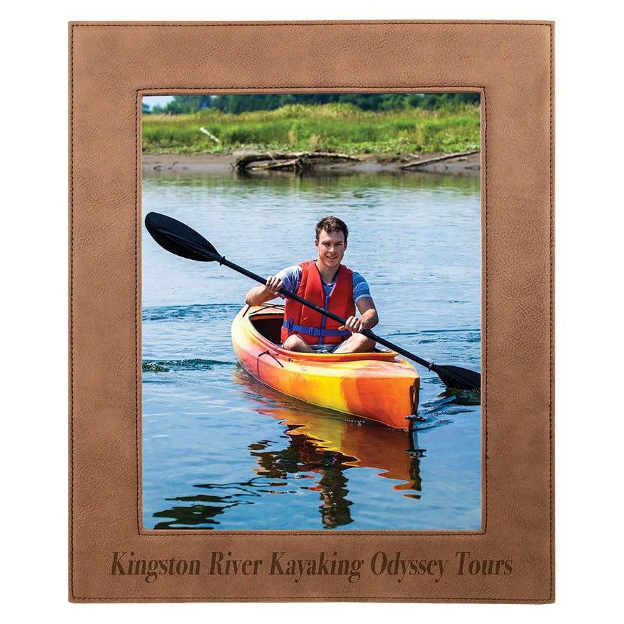 Dark Brown Laserable Leatherette Photo Frame