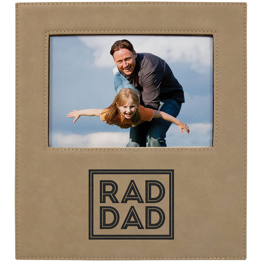 Light Brown Leatherette Photo Frame with Personalization Area