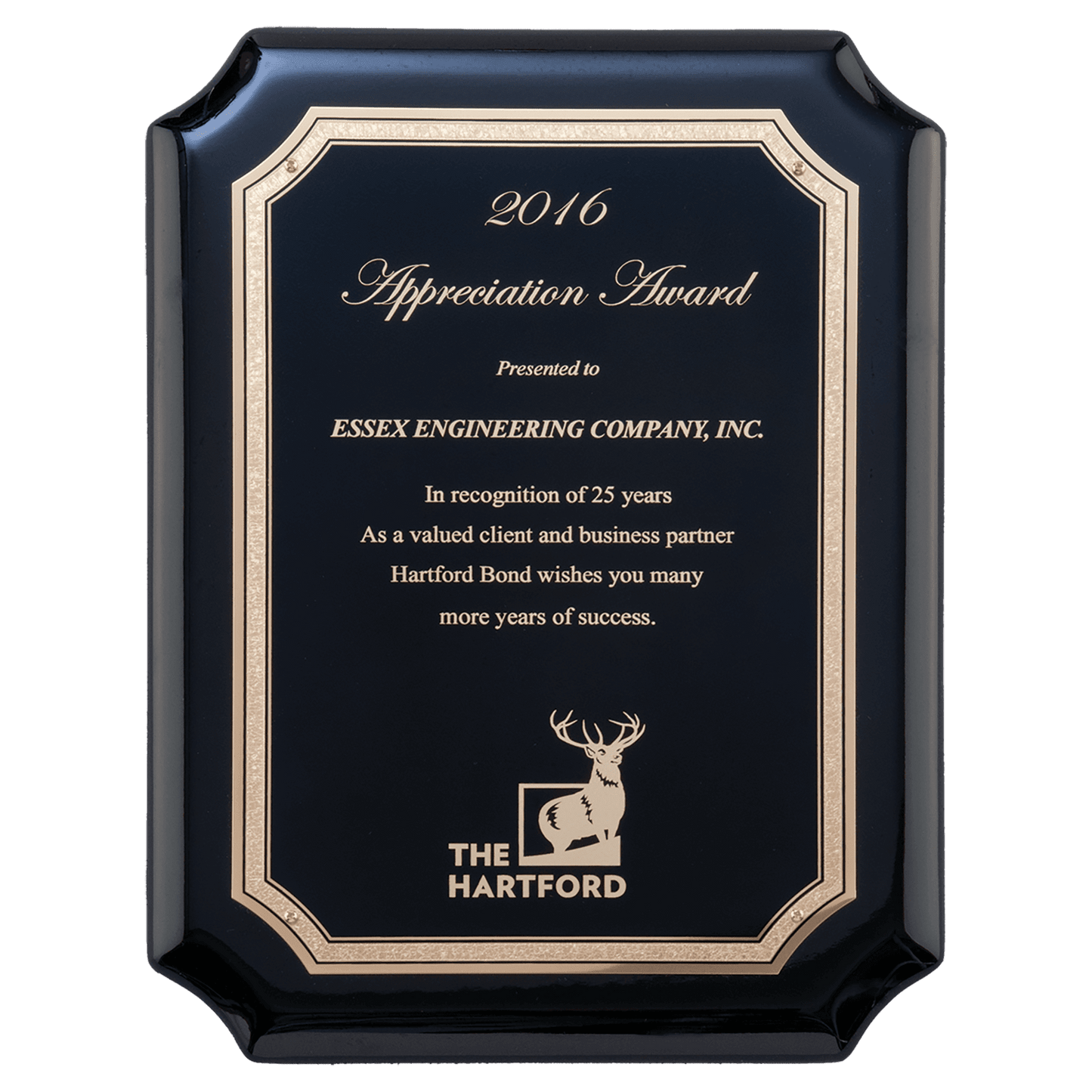 Black High Gloss Plaque with Black Gold Florentine Border