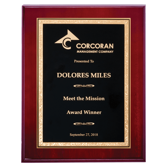 Airflyte Rosewood High Gloss Plaque with Black/Gold Florentine Design