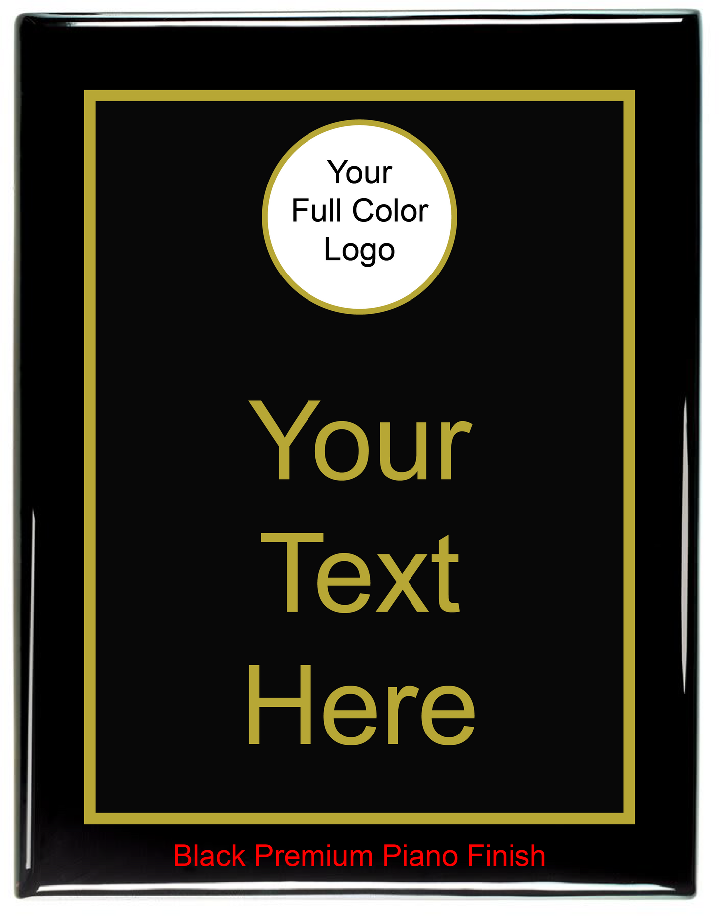 Premium Piano Finish Plaque with full color logo insert