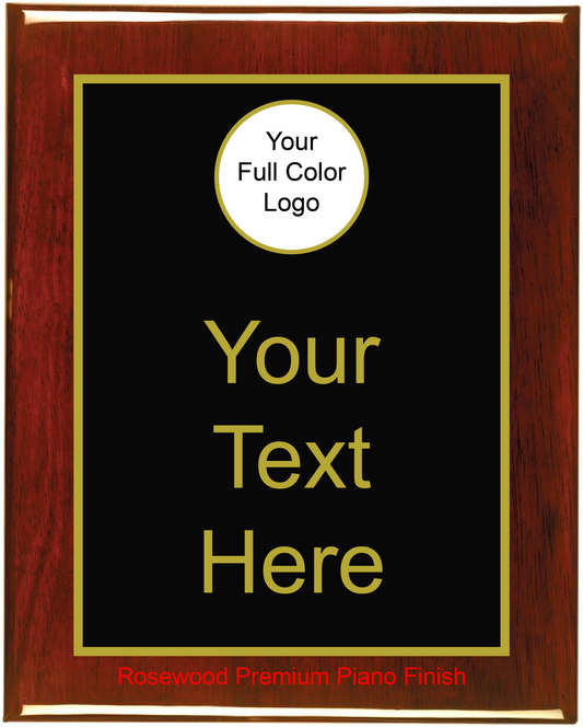 Premium Piano Finish Plaque with full color logo insert