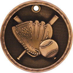 2" 3D Baseball/Softball Medal