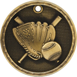 2" 3D Baseball/Softball Medal