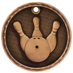 2"3D Bowling Medal