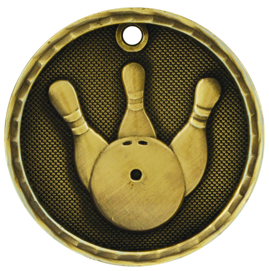 2"3D Bowling Medal