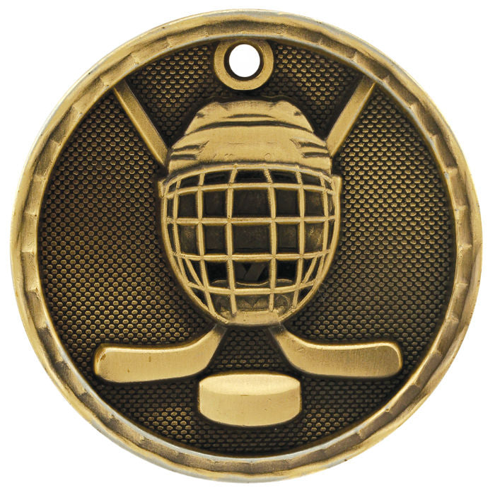 2" 3D Hockey Medal
