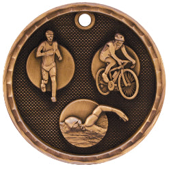 2" 3D Triathlon Medal