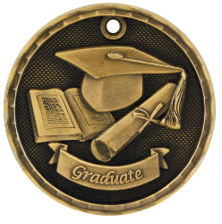 2" 3D Graduate Medal