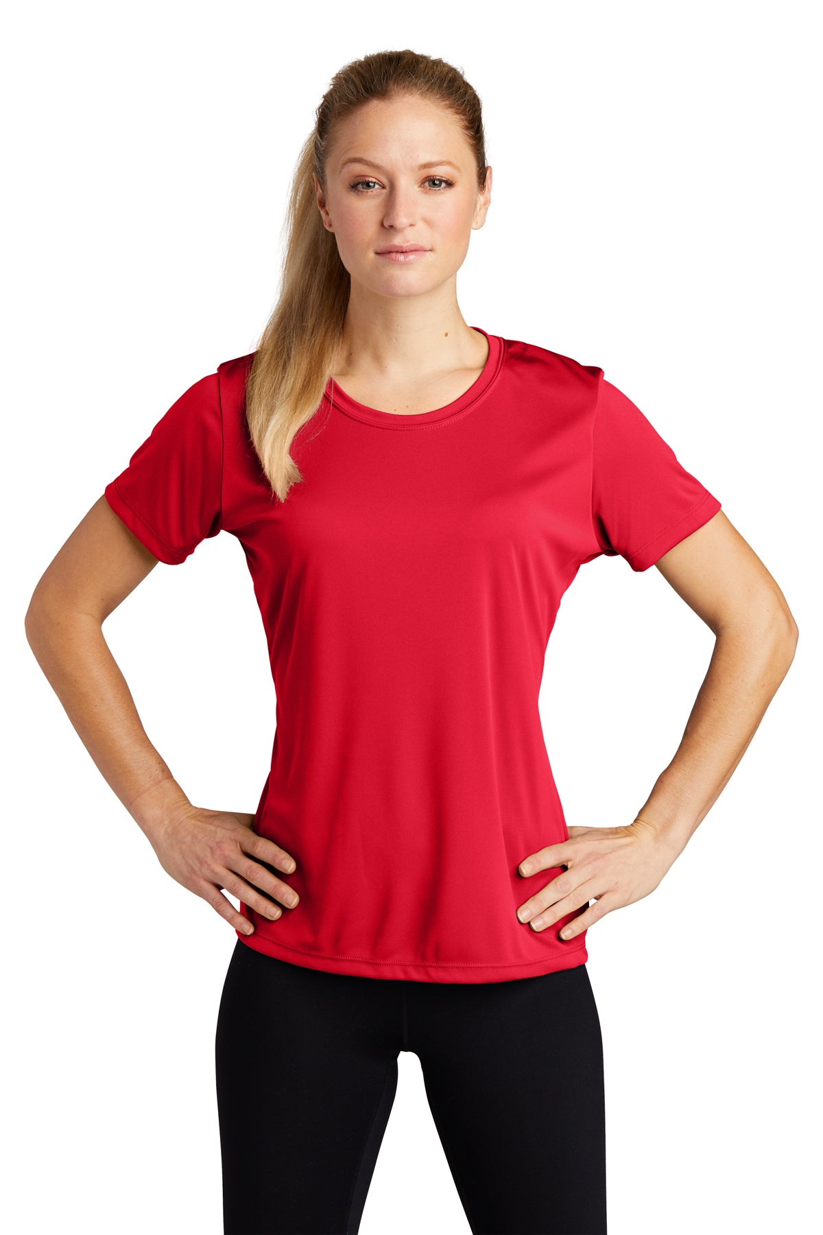 Red Sport Tek Ladies Performance Tee
