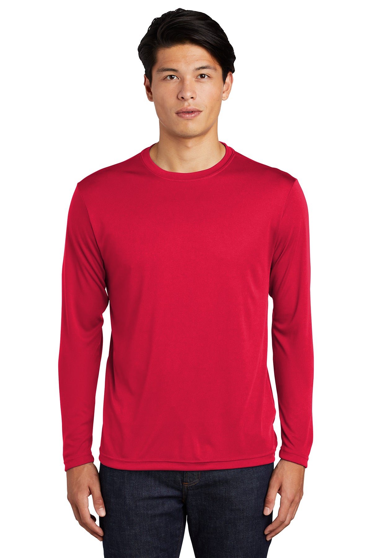 Red Long Sleeve Sport Tek Mens Performance Tee