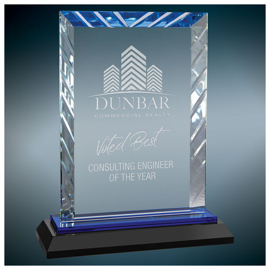 Rectangle Accent Glass on Blue Base