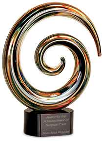 9 1/4" Swirl Art Glass