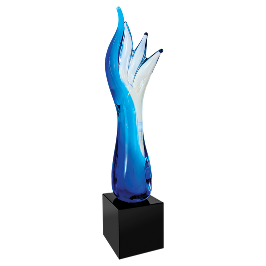 17" Blue Aspire Art Glass