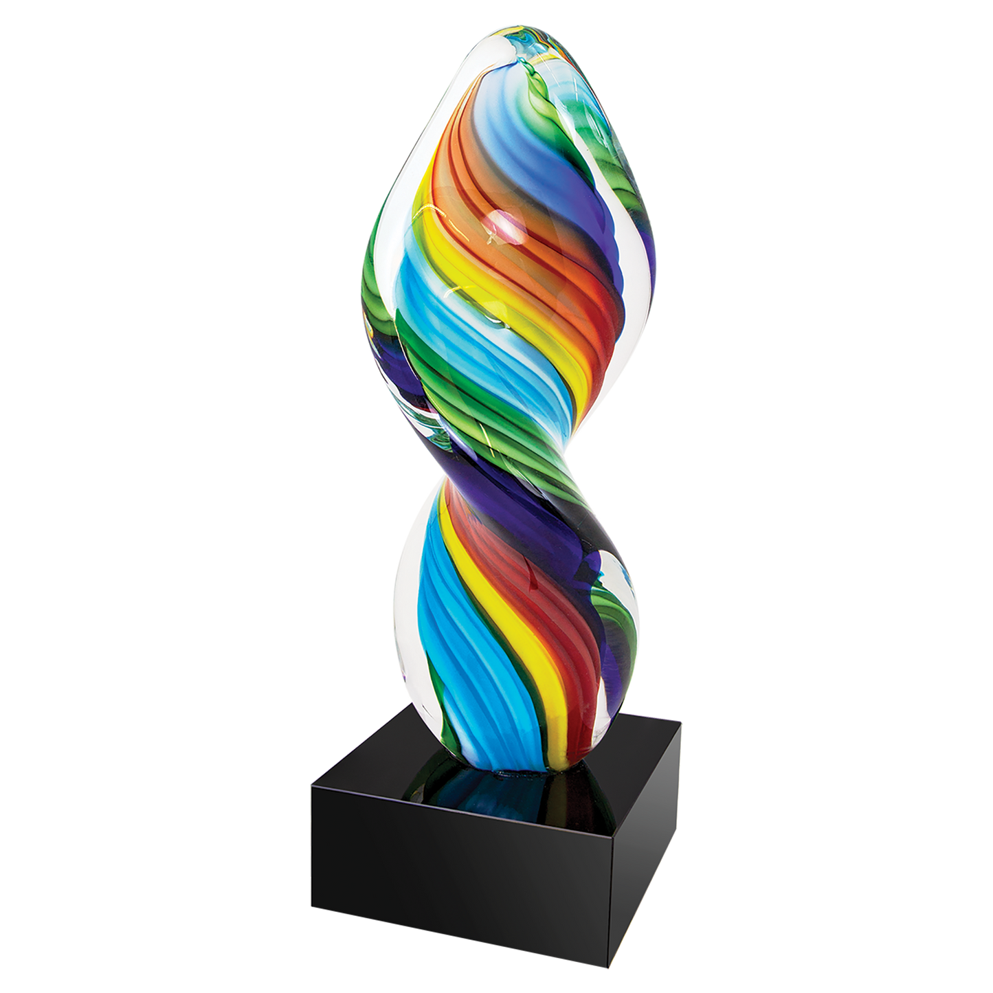 10 1/2" Rainbow Twist Art Glass