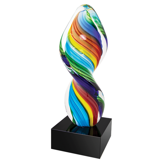 10 1/2" Rainbow Twist Art Glass 