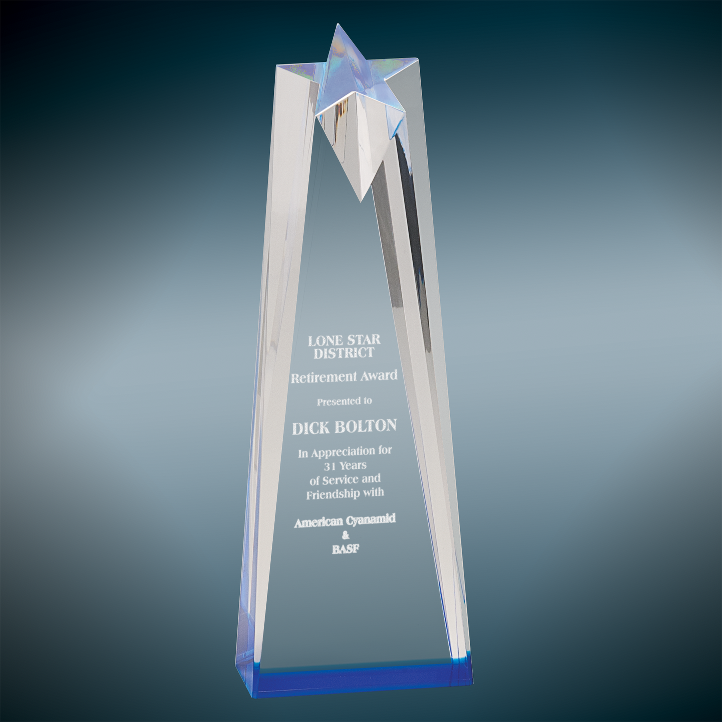 Blue Sculpted Star Acrylic