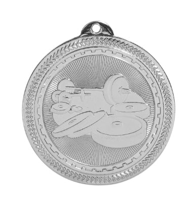 2" Weightlifting Laserable BriteLazer Medal