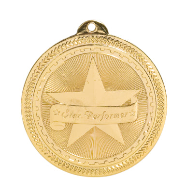 2" Star Performer Laserable BriteLazer Medal