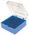 1 5/16" x 1 5/16" Clear/Blue Plastic Presentation Box with Pad 