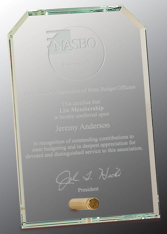 Clear Clipped Corners Rectangle CrystalEdge Glass