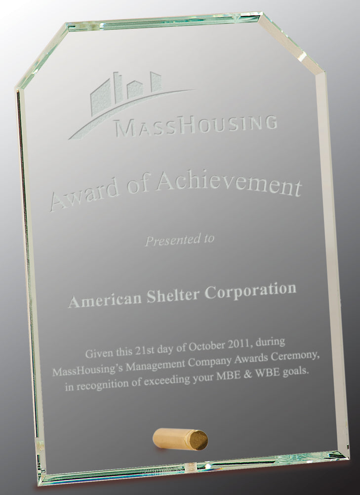 Clear Clipped Corners Rectangle CrystalEdge Glass