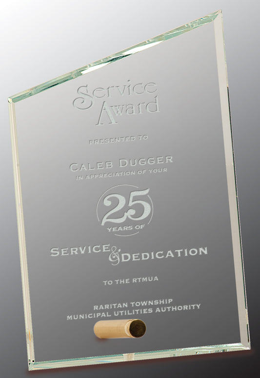 Clear Slant Rectangle CrystalEdge Glass