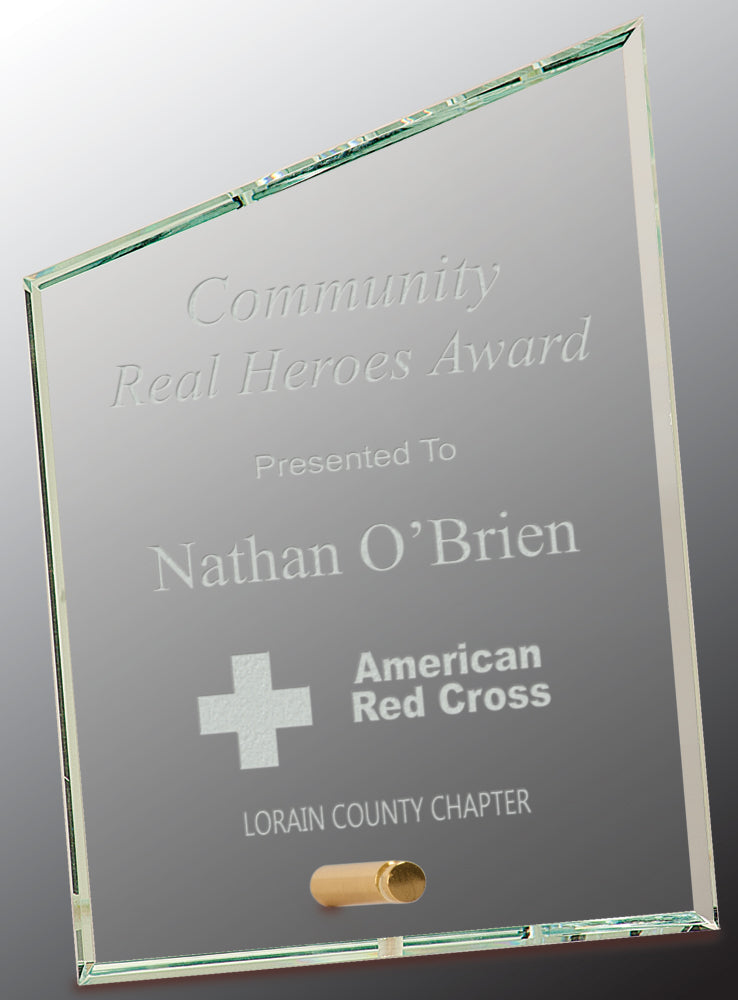 Clear Slant Rectangle CrystalEdge Glass