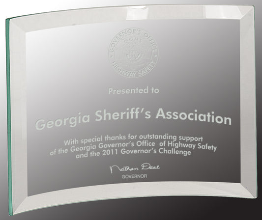 Beveled Jade Glass Crescent