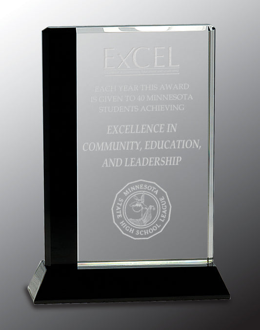 Black Edge Crystal on Black Base