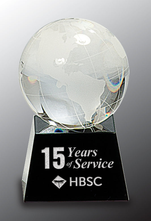 Crystal Globe on Black Base