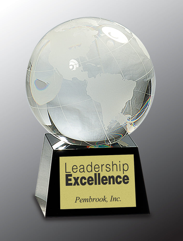 Crystal Globe on Black Base