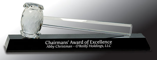 Crystal Gavel on Black Base