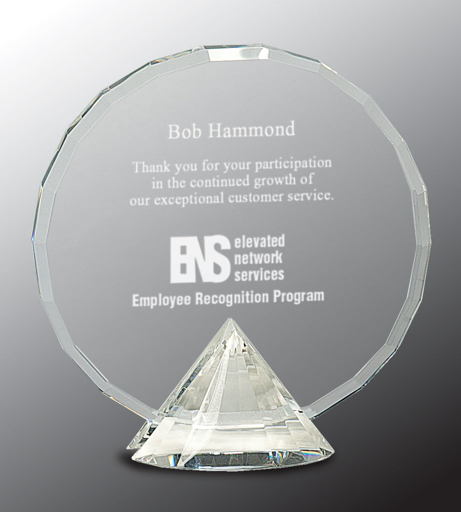 Clear Round Crystal on Clear Diamond Base