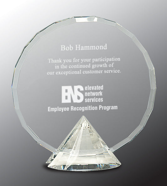 Clear Round Crystal on Clear Diamond Base