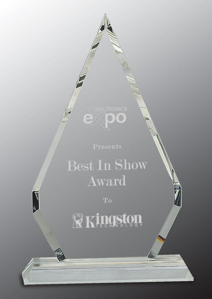 Crystal Diamond on Clear Pedestal Base