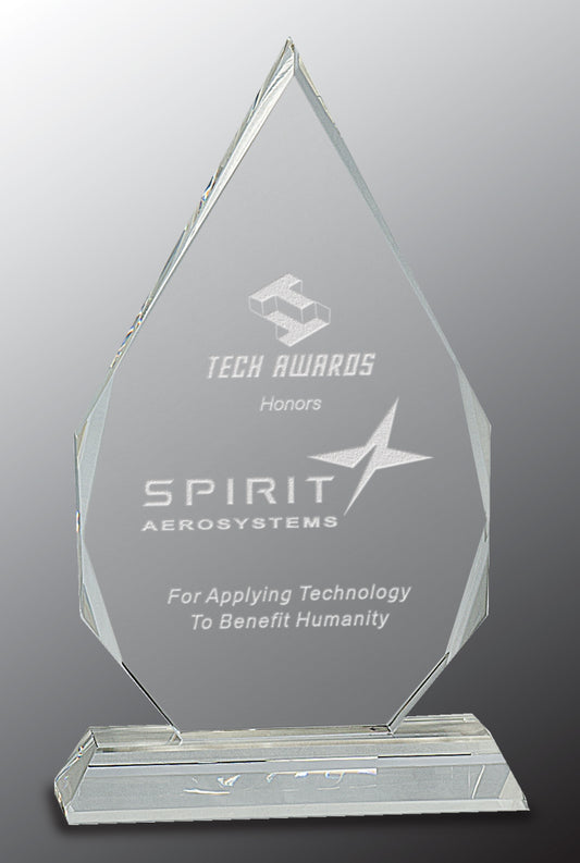 Crystal Diamond on Clear Pedestal Base