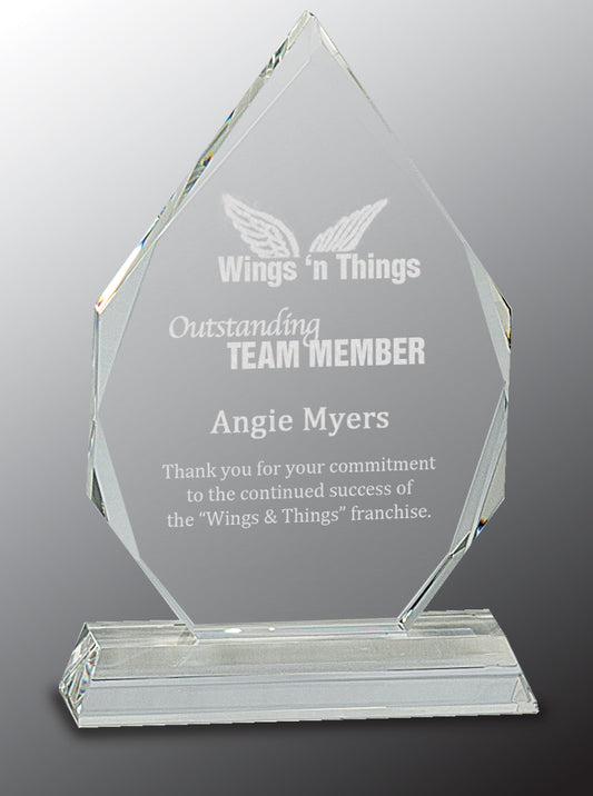 Diamond Crystal on Clear Pedestal Base