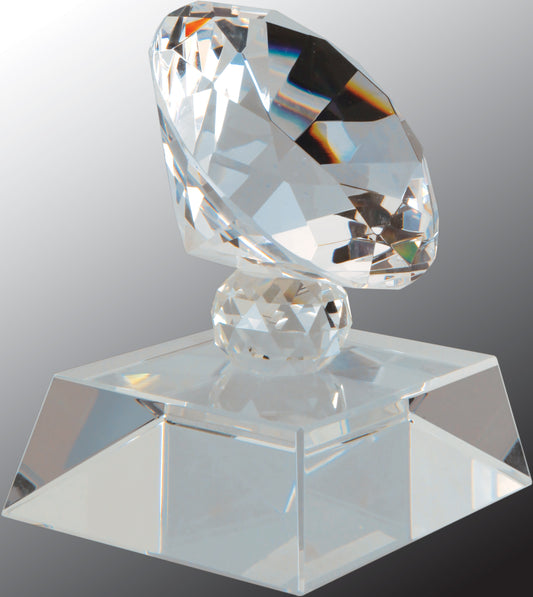Crystal Diamond on Clear Pedestal Base