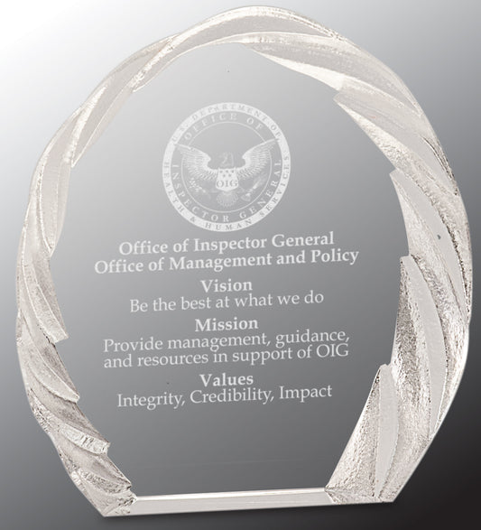 Oval Crystal with Decorative Edge