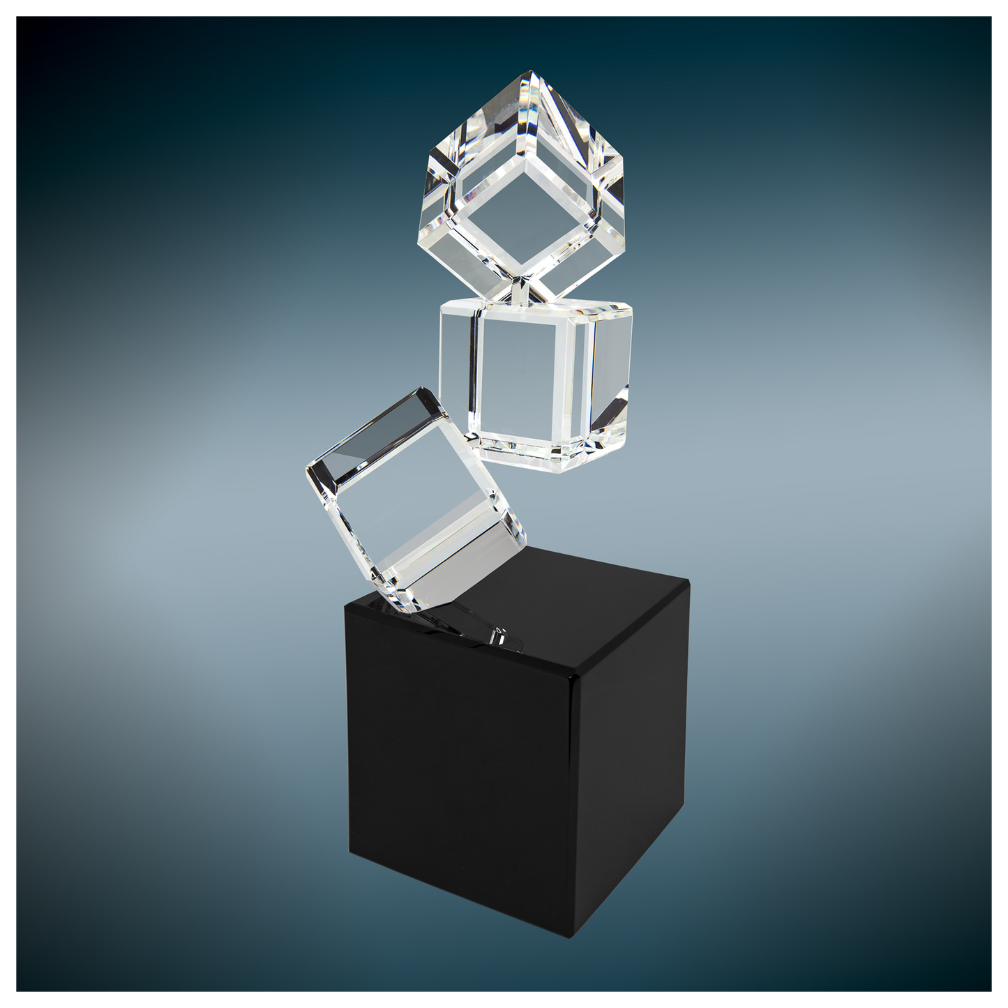 Triple Crystal Blocks on a Black Base