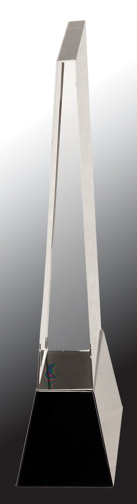 Clear Crystal Rectangle Wedge on Black Base