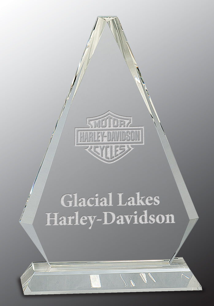 Clear Crystal Triangle on Clear Pedestal Base