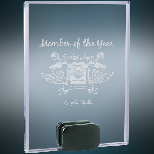 Crystal Rectangle with Black Crystal Base