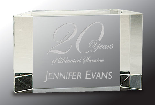 Clear Crystal Facet Block