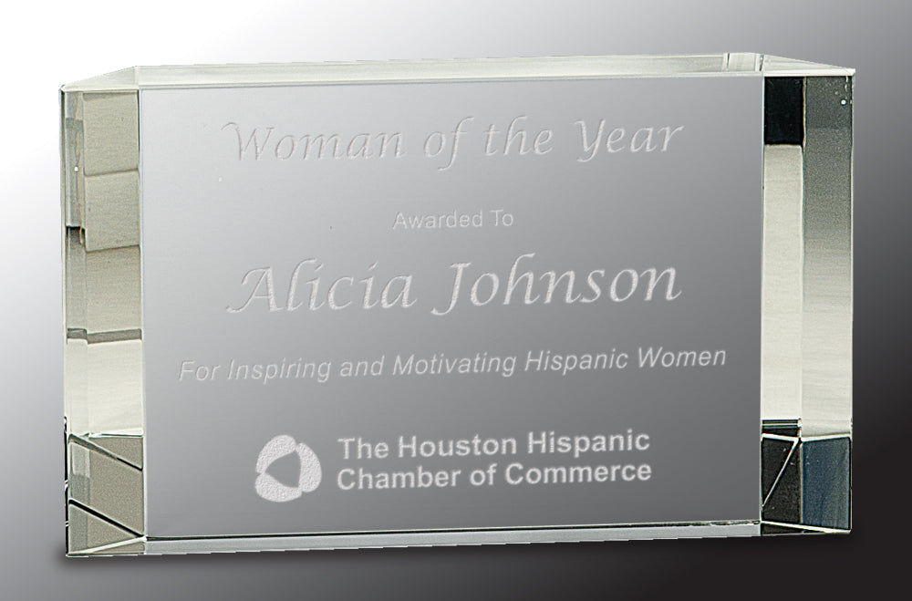 Clear Crystal Facet Block