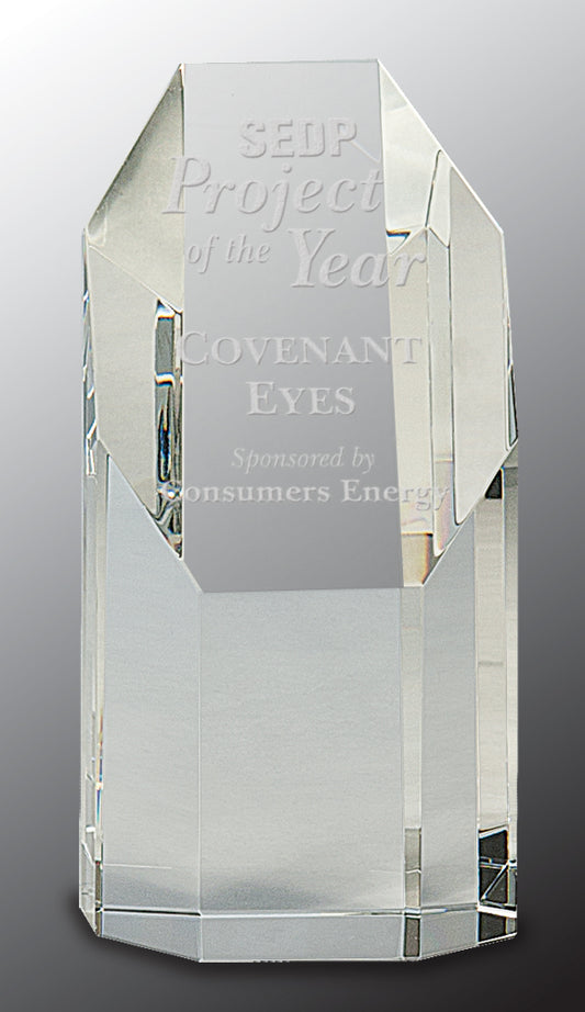 Clear Crystal Octagon Tower